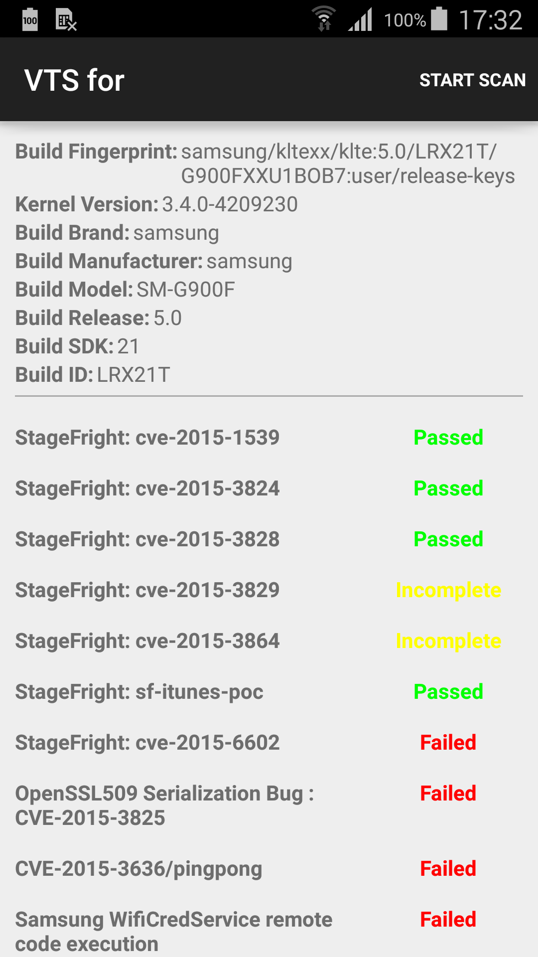 Android VTS can detect if your device is vulnerable or not