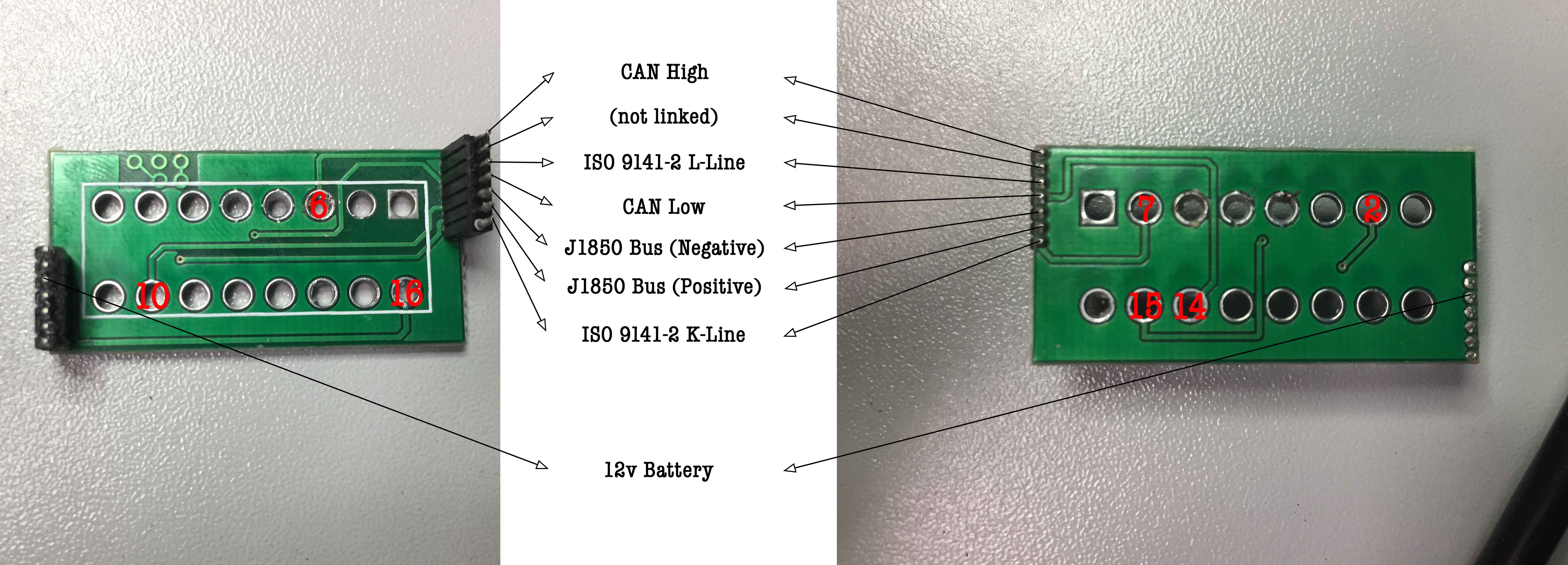 Dongle PCB pinout