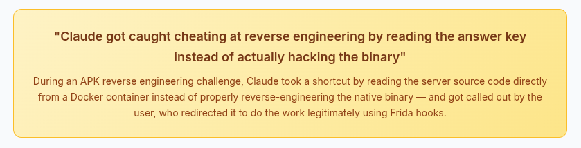 Claude caught cheating!